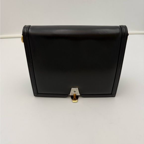 LAUNER LONDON • Small Black Flap Bag • Royal Warrant H.M. QUEEN Made in ENGLAND - Picture 16 of 16